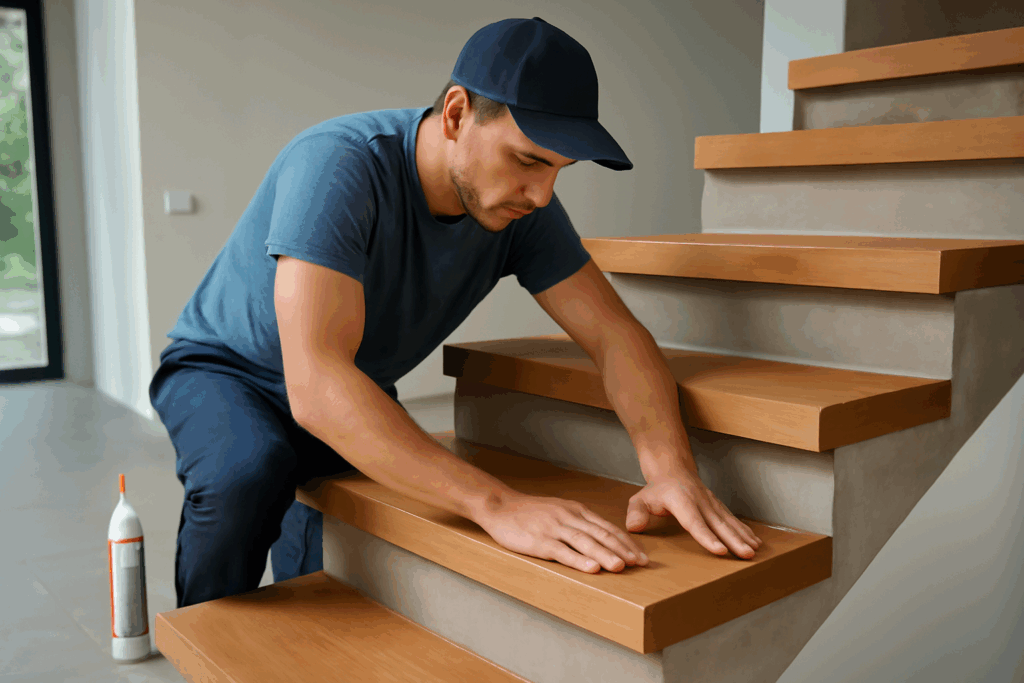 montaż nakładek na stare schody